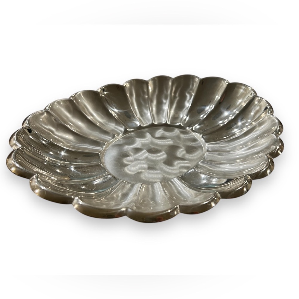 WMF Ikora Greece Vintage Silverplated Oval Scallop Serving Tray Dish Platter